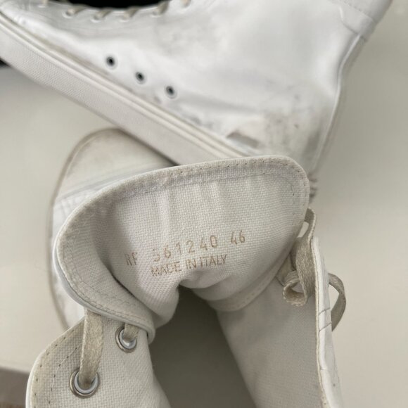 YSL Saint Laurent 561240 White Distressed Men's High Top Sneakers Shoes 46 - Picture 10 of 12
